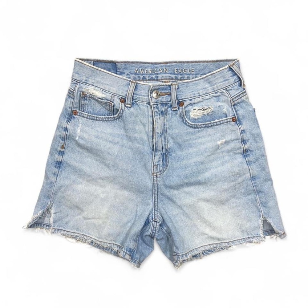 American Eagle Denim Shorts Cut Off High Waisted Mom Size 00